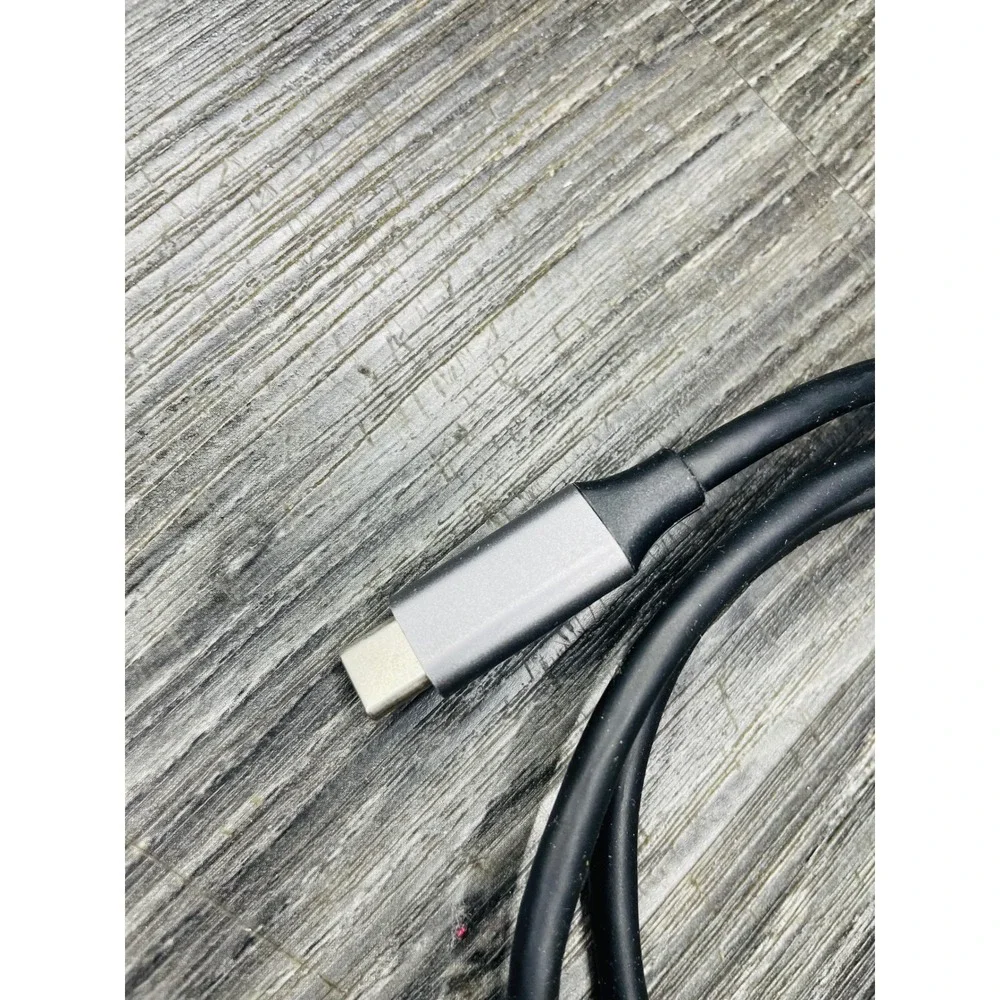 USB-C to USB-C Charging Data Cable Space Gray Metallic Connectors Black 3ft